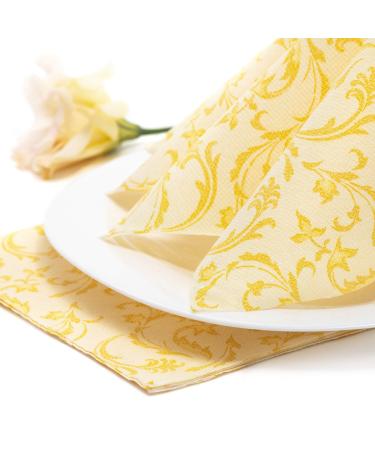 Papstar 50 napkins "ROYAL Collection" 1/4 fold 40 cm x 40 cm yellow "Damascato" #84996 Yellow 7.8 x 20 x 20 cm