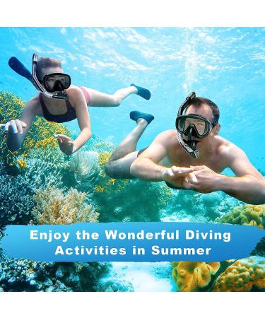 Zipoute Snorkel Set for Adults - Anti-Leak Panoramic Lens, Adjustable Gear for Scuba Diving and Swimming (Black) - Buy Online on SooperMarket.com