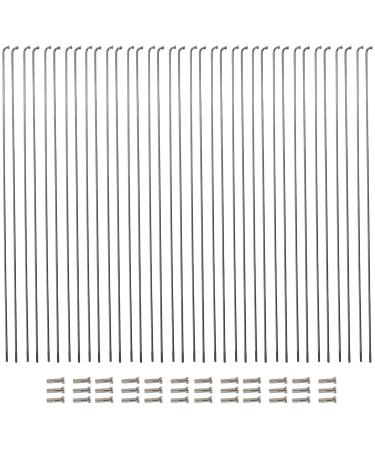 Vincita 36 Pieces 14G J Bend Bicycle Stainless Steel Spokes 254mm - 294mm with Brass Nipples for MTB Wheel Spokes, Ebike, Downhill, Trekking, City Bikes - Replacement/Repair Spokes 266 MM