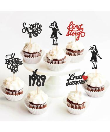 Cyodoos 24PCS Music Singe Cupcake Toppers Music Enthusiast Concert Theme Legendary Since 1989 Theme Party Birthday Birthday Cupcake Toppers for Girls Music Singer Party Cupcake Toppers Black - Buy Online on SooperMarket.com
