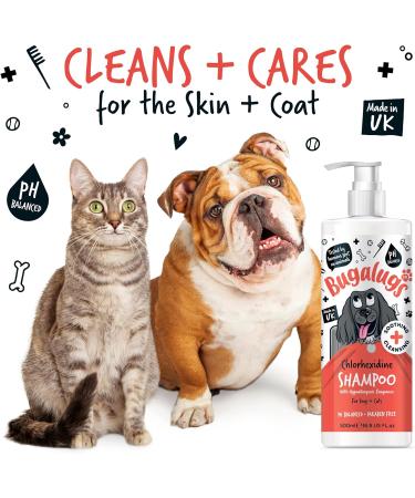 BUGALUGS Dog Shampoo for Itchy Skin Antibacterial And Antifungal Natural Safe Sensitive Formula - Fast Absorbing Skin Cooling First Aid relief For Cuts Grazes Skin Irritation - Buy Online on SooperMarket.com