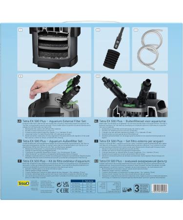 Tetra Aquarium External Filter EX 500 Plus - Powerful Filter for Aquariums Up to 100L | Crystal Clear Water for Fish - Buy Online on SooperMarket.com