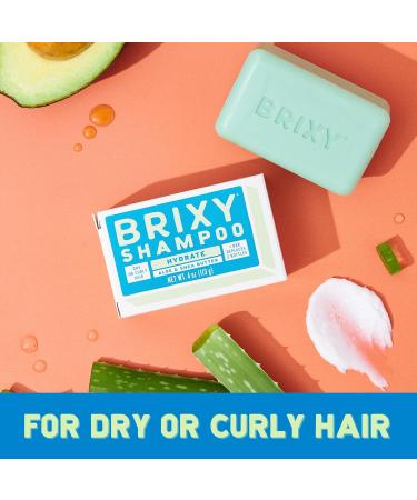 BRIXY Hydrating Shampoo Bar for Dry & Curly Hair | Aloe Shea Butter & Avocado Oil | Moisture Barrier Support | pH Balanced Vegan Plastic Free - Buy Online on SooperMarket.com