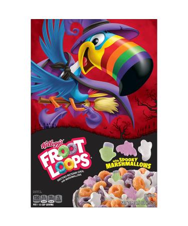 Kelloggs Froot Loops Breakfast Cereal with Marshmallows  Fruit Flavored  Halloween Snacks  Original with Spooky Marshmallows  10.5oz Box (1 Box) - Buy Online on SooperMarket.com