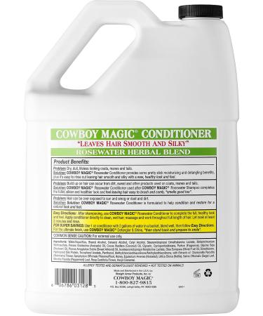 Cowboy Magic Rosewater Conditioner Gallon - Herbal Blend for Smooth & Silky Hair - 128 Fl Oz - Buy Online on SooperMarket.com