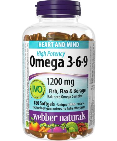 Webber Naturals Glucosamine Chondroitin Triple Strength 90 Tablets & Omega 3-6-9 1 200 mg Fish Oil 180 Clear Enteric No Fishy Aftertaste Softgels Supports Cardiovascular Health and Brain Function - Buy Online on SooperMarket.com
