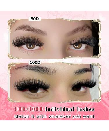 Thick Eyelash Extension Kit Lashes Individual Cluster 80D+100D Individual Eyelashes DIY Lash Extensions Kit with D Curl Russian Eyelash Extensions Bond and Seal Lash Glue Lash Tweezers by Goddvenus E-320PCS Fluffy 40D+50D - Buy Online on SooperMarket.com
