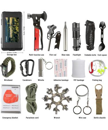 Lixada 18-in-1 Survival Kit | Emergency Survival Gear for Hiking Camping & Outdoor Adventures - Buy Online on SooperMarket.com