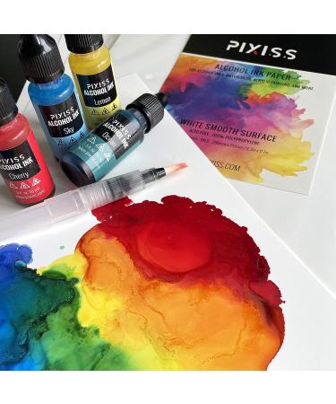 Alcohol Ink Paper 25 Sheets - Pixiss Heavy Weight Synthetic Paper for Alcohol Ink & Watercolor - A4 8x12 Inches - 300gsm - 1 Pack - Buy Online on SooperMarket.com