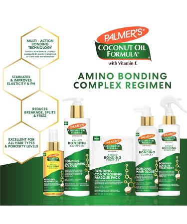 Palmer's Amino Bonding Complex Hair Mask - Intense Conditioning Masque with Coconut Oil & Vitamin E Heat Protectant Anti-Frizz Shine & Growth - 2.1 oz Packette - Buy Online on SooperMarket.com