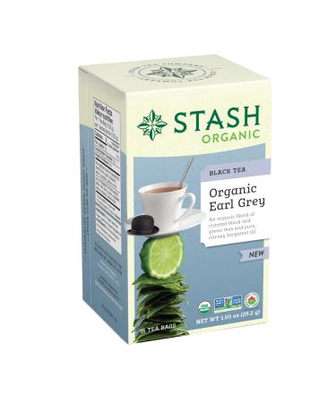 Stash Tea Organic Earl Grey Black Tea Caffeinated Non-GMO Project Verified Serve Hot or Iced 96 Tea Bags 16 count (6 pack)