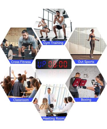 Seesii 13 Inch Gym Timer with Remote - Customizable Interval Workout Clock for HIIT, Crossfit, and Home Gym - Buy Online on SooperMarket.com