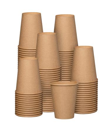 Comfy Package 100 Pack 12 oz. Kraft Paper Hot Coffee Cups- Unbleached 100 Count (Pack of 1) 12 oz. - Kraft