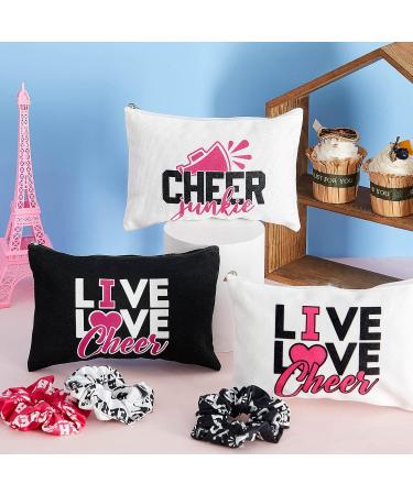 24 Pieces Cheer Bags for Cheerleaders Cheer Scrunchies Canvas Cheer Makeup Bags Cases Portable Travel Cheerleading Makeup Bag Cheer Elastic Scrunchies for Girls Cheerleaders Hair Ties Cheer Gifts - Buy Online on SooperMarket.com