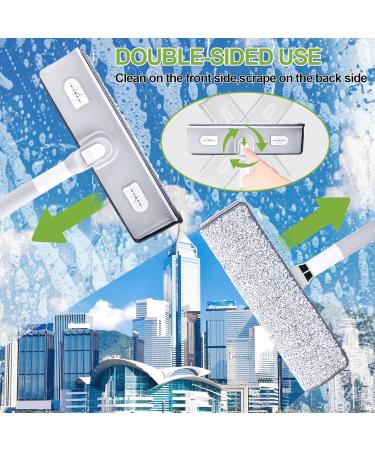 4-In-1 Window Cleaning Kit | 360 Rotation, Telescopic Pole, 4 Window Wipes & Duster | Indoor & Outdoor Use - Buy Online on SooperMarket.com