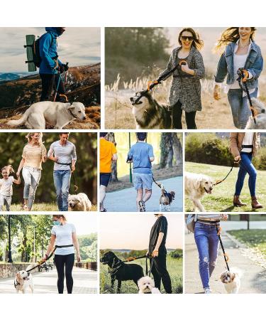 Unipampa Jogging Dog Leash - Hands-Free Reflective Double Handle - Perfect for Small & Medium Dogs - 120-170 cm - Orange - Buy Online on SooperMarket.com