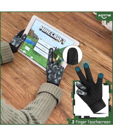 Buy Aotow Children's Winter Touchscreen Bicycle Gloves - Warm Anti-Slip Fleece for Ages 4-12 - Camouflage Design - Buy Online on SooperMarket.com