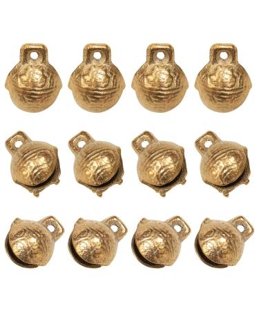 Framendino 30 Pack Vintage Tibetan Brass Bells Mini Jingle Feng Shui Bell Charms for DIY Crafts Jewelry Making 30 Pack Style a