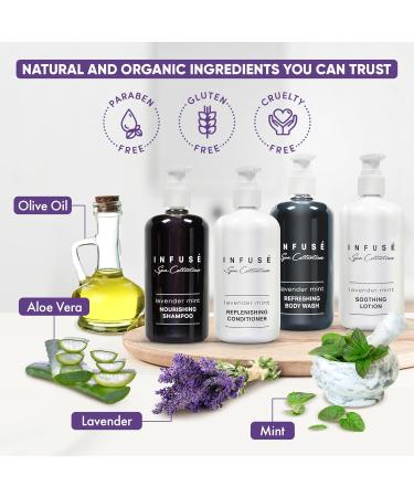 Infuse 10 Piece Ecobox All-In-Kit | Lavender Mint Soap Shampoo Conditioner Body Wash & Lotion - Bulk Hotel Toiletries | Luxury Personal Care Products - Buy Online on SooperMarket.com