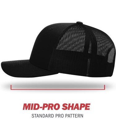 Richardson Unisex 112 Solid Black Trucker Snapback Baseball Cap - One Size - Buy Online on SooperMarket.com