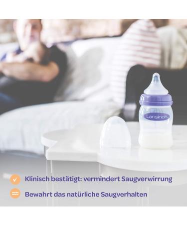 Lansinoh Glass Baby Bottles with NaturalWave Teats - Size S (160ml) & Size M (240ml) - Eco-Friendly Feeding Solutions for Babies - Buy Online on SooperMarket.com