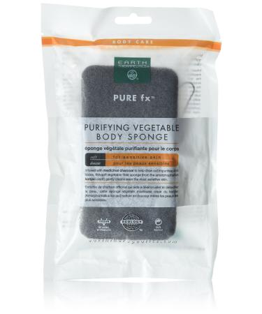 Earth Therapeutics Purifying Vegetable Body Sponge Infused with Medicinal Charcoal New
