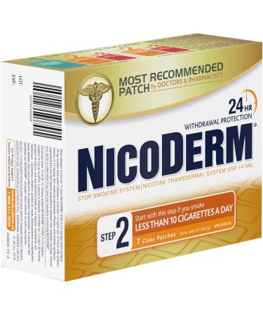 Nicoderm Step 2 Clear Patches Quit Smoking and Smoking Cessation Aid 14 mg of Nicotine/Day 7 Count Step 2 7 Patches - Buy Online on SooperMarket.com