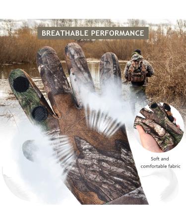 EAmber Camouflage Hunting Gloves - Full Finger/Fingerless Anti-Slip Camo Glove with Fleece-Lined Interior - Ideal for Archery & Outdoor Activities - Large - Buy Online on SooperMarket.com