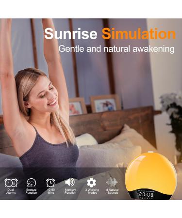 Bluetooth Daylight Alarm Clock with Sunrise Simulation & 22 Natural Sounds | Wake Up Light & Bedside Lamp for Kids - 20 Brightness Levels - Buy Online on SooperMarket.com