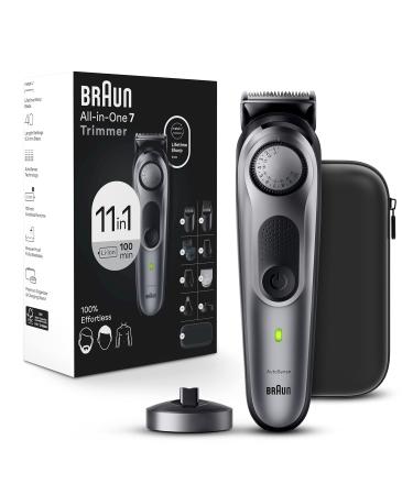 Braun All-in-One Style Kit Series 7 7420, 11-in-1 Trimmer for Men with Beard Trimmer, Body Trimmer for Manscaping, Hair Clippers & More, Brauns Sharpest Blade, 40 Length Settings, Waterproof