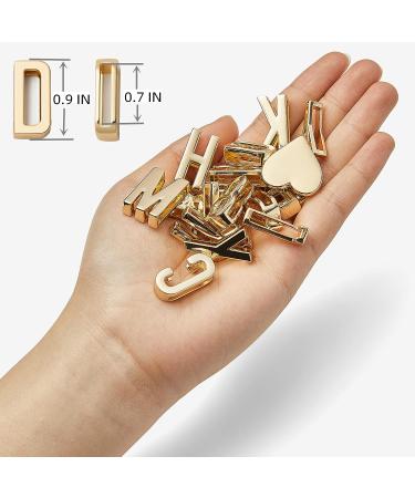 ZVE Mini Alloy Letter Pendant - DIY Crafts Charms for Jewelry Making - 0.9 Inch Alphabet Necklace Bracelet - Heart Gold - Valentine's Day Gifts - Buy Online on SooperMarket.com