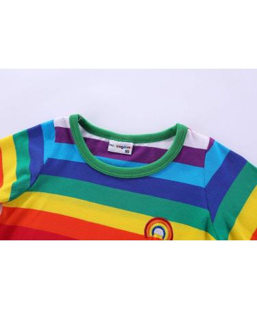 Mud Kingdom Little Boys T-Shirt - Hot Pink Rainbow Stripe, 5 Years, Long Sleeve - Buy Online on SooperMarket.com