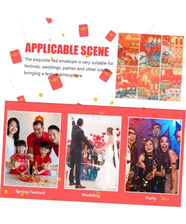 ABOOFAN 60 Pcs Trendy Red Envelope Chinese Red Packets Red Envelopes Chinese Lucky Money Envelopes Chinese Red Envelope Chinese Festival Red Envelopes Paper Lunar Calendar Thousand Yuan - Buy Online on SooperMarket.com