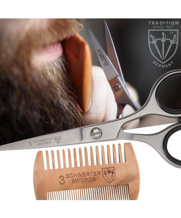 THREE SWORDS Stainless Steel Professional Beard Scissors & Comb Set - Perfect Grooming Tool for Men - Buy Online on SooperMarket.com