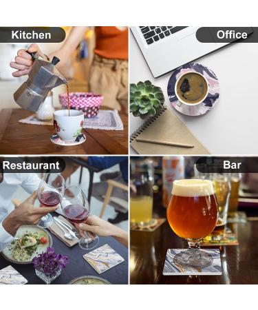 Ceramic Tile for Crafts Coasters 24 Pack White Tiles Unglazed 4 Inch with 24 Pack Cork Backing Pads Includes Square and Round Ceramic Coasters for DIY Arts Craft Project Coasters - Buy Online on SooperMarket.com
