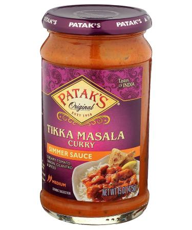 Patak's Tikka Masala Simmer Sauce - 15 Oz (Pack of 3) - Creamy Tomato, Onion, Cilantro & Spices - Gluten-Free & Vegetarian - Buy Online on SooperMarket.com