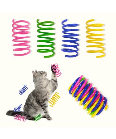 AGYM Cat Spring Toys, Available in 60 or 30 Packs for Indoor Cats, Colorful & Durable Plastic Spring Coils Attract Cats to Swat, Bite, Hunt, Interactive Spring Toys for Cats and Kittens