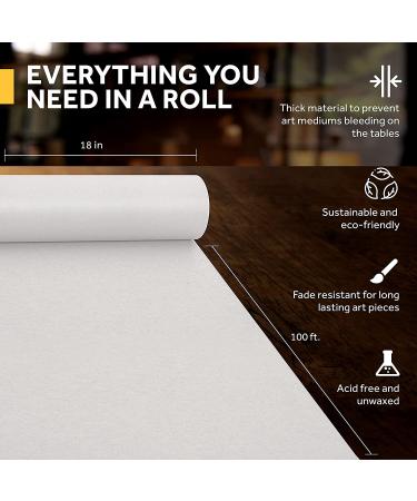 White Kraft Arts and Crafts Paper Roll - 18x100ft - Made in USA | Ideal for Painting, Wall Art, Easel, Bulletin Board, Gift Wrapping & Kids Crafts - Buy Online on SooperMarket.com