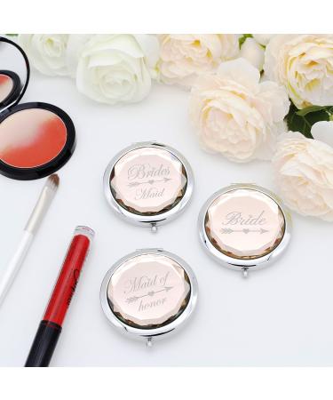 5-Piece Bachelorette Party Makeup Mirror Set with Hair Ties - Bride, Maid of Honor, Bridesmaid Gift - Champagne - Buy Online on SooperMarket.com