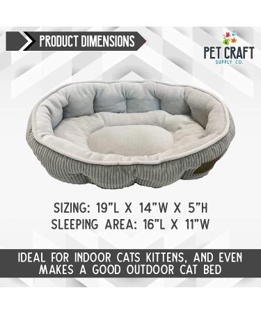 Pet Craft Supply Self-Warming Cat Bed for Indoor Cats - Machine Washable, Ultra Soft, Refillable Catnip Pouch - Grey - Buy Online on SooperMarket.com