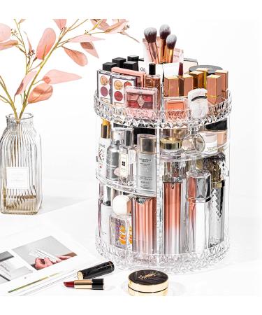 DreamGenius 360 Rotating Makeup Organizer 7-Layer Cosmetic Storage Case | Clear Acrylic Display for Jewelry, Brushes & Lipsticks - Buy Online on SooperMarket.com