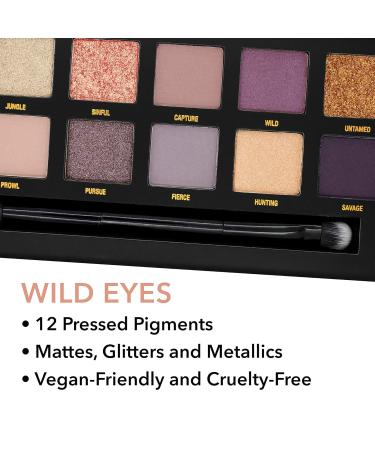 W7 Wild Eyes Judged Pigment Palette - Vegan Cosmetics | Soft Purple Nudes Pink & Gold Shades | Matt Shimmer & Glitter Finish | International Shipping Available - Buy Online on SooperMarket.com