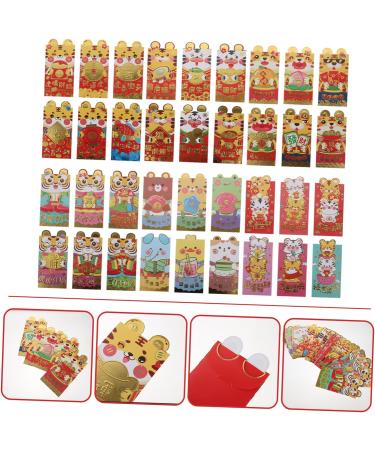 TEHAUX 36pcs 2022 Year of The Tiger Red Packet Lucky Money Red Envelope Spring Festival Money Envelopes Traditional Hong Bao Portable Red Paper 3D Chinese Zodiac Red Envelope Bag - Buy Online on SooperMarket.com