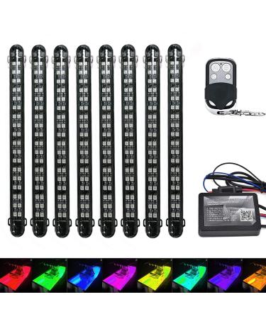 NBWDY 8pcs Led Strip Lights Boat Lights with APP 4-key RF Remote Control,Waterproof 12V Boat Interior RGB Strip Lights,Boat Deck Lighting,Multi-color Marine Lights for Boat Sailboat Kayak
