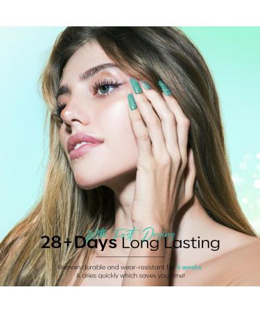 modelones Gel Nail Polish Glitter Green - 6 Pcs Glitter Green Sparkle Gel Polish Kit Soak Off Nail Lamp Avocado Dark Green Nail Gel Nail Kit Nail Art Design Gifts for Women BLINKING BRILLIANT - Buy Online on SooperMarket.com