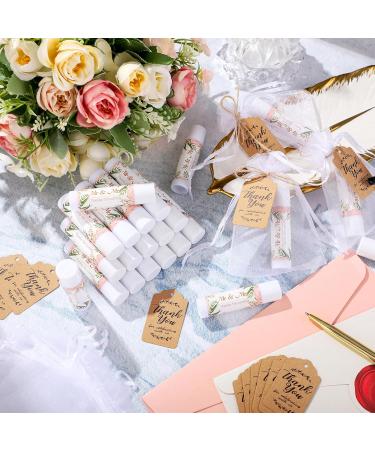 Shop Loopeer 50 Set Bridal Shower Favors - Lip Balm Organza Bags & Thank You Tags for Weddings & Bachelorette Parties - Bulk Souvenirs (Pink Flower - Buy Online on SooperMarket.com