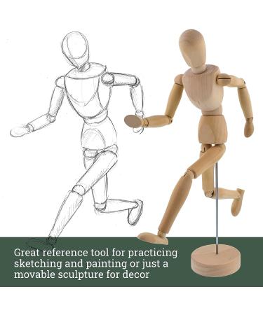 US Art Supply 12 Female Drawing Manikin with Flexible Body and Base - Ideal for Human Figure Sketching - Buy Online on SooperMarket.com