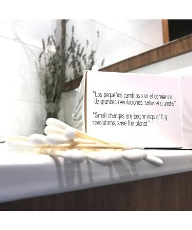 Eco-Friendly 600 Bamboo Cotton Swabs - 2 Packs of Biodegradable Vegan and Compostable Watt Sticks - Buy Online on SooperMarket.com