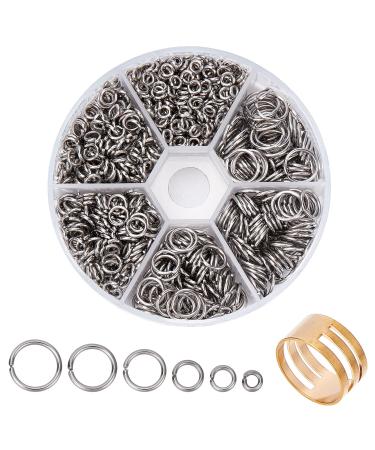 PH PandaHall 304 Stainless Steel Jump Ring  1000pcs Open Jump Rings 18-Gauge O Ring Diameter 4mm 5mm 6mm 8mm 9mm 10mm for Earring Bracelet Necklace Pendant Jewelry DIY Craft Making 4/5/6/8/9/10mm Stainless Steel Color-10...