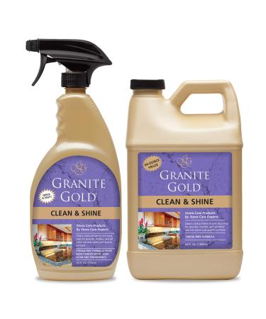 Granite Gold Clean and Shine Spray For Granite, Marble, Travertine, Quartz, Natural Stone Surfaces, 24 + 64 Fl Oz Value Pack Citrus 2 Count (Pack of 1)